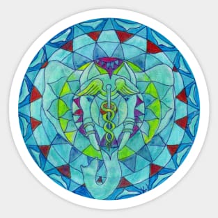 Salus (Health) elephant free-hand mandala Sticker